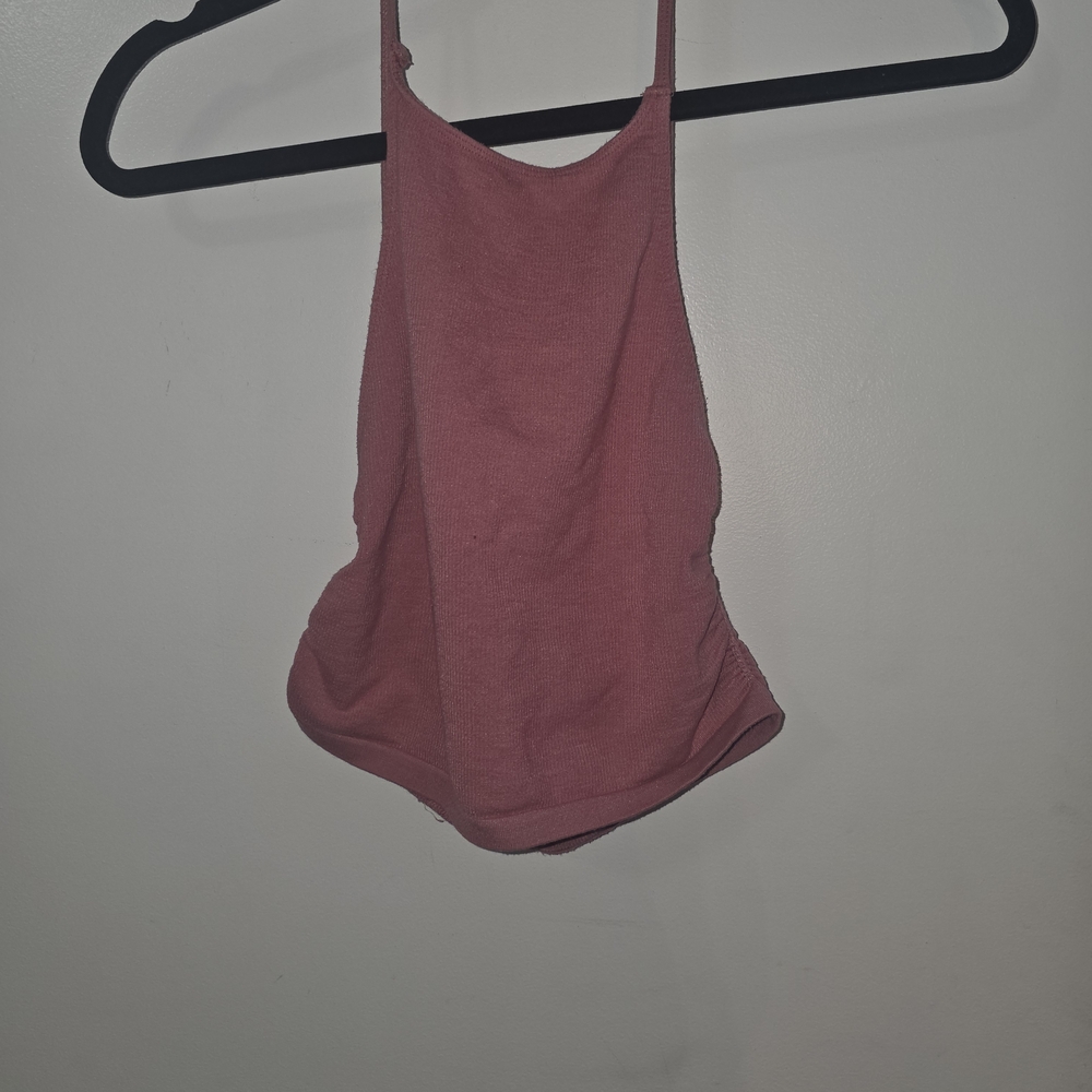 Women’s Ribbed Halter Tank Top - Dusty Rose